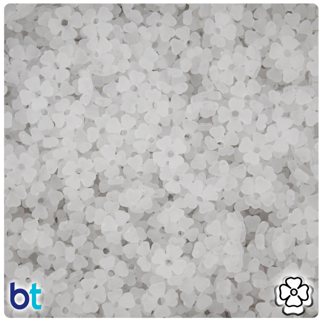 BeadTin Ice Frosted 6mm Plastic Baby's Breath Flowers (100pcs)